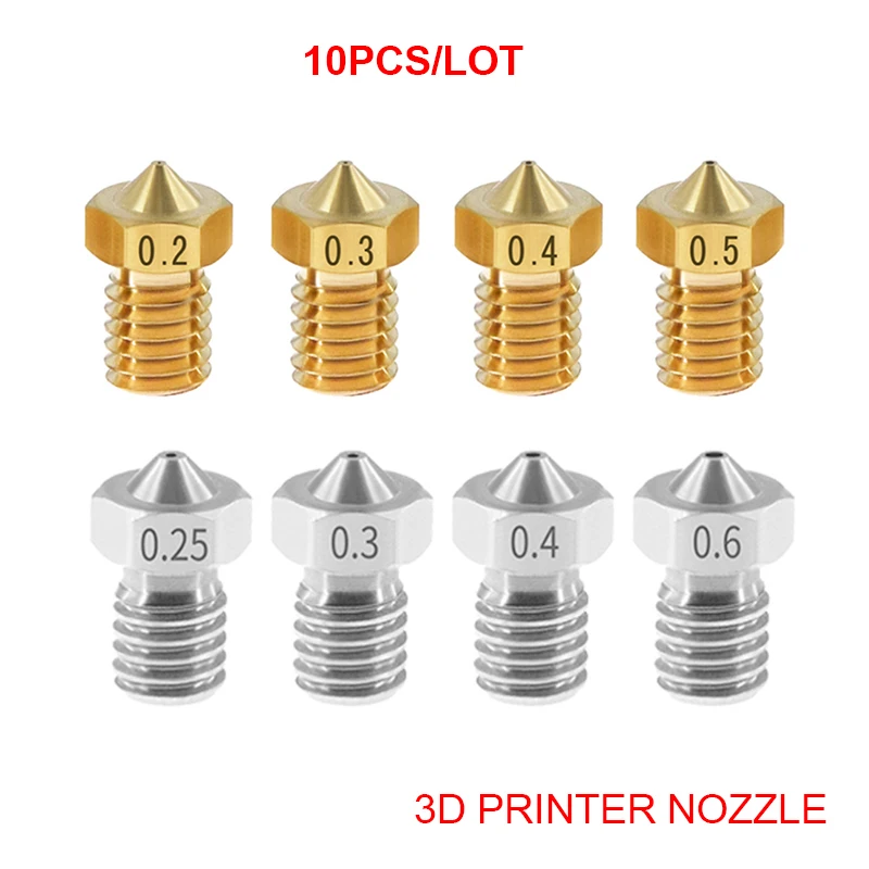 New Arrivals E3D V5 V6 Brass Nozzle M6 Threaded 0.2/0.3/0.4/0.5mm Removable Stainless Steel Tips for 1.75mm Filamnet
New Arrivals E3D V5 V6 Brass Nozzle M6 Threaded 0.2/0.3/0.4/0.5mm Removable Stainless Steel Tips for 1.75mm Filamnet
