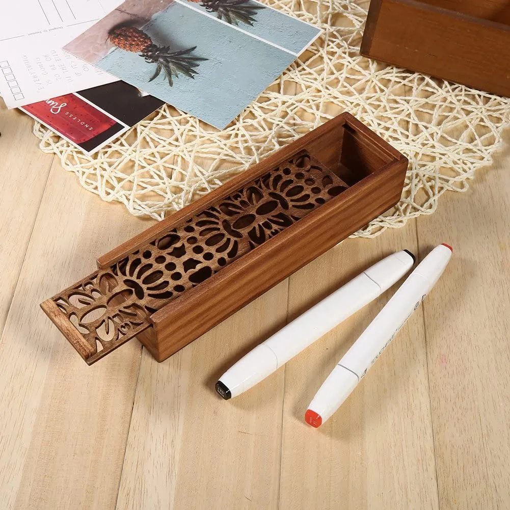 Stationery Box Wooden Pencil Case Hollow Pencil Case Storage Box Student School Office Gift Box
Stationery Box Wooden Pencil Case Hollow Pencil Case Storage Box Student School Office Gift Box