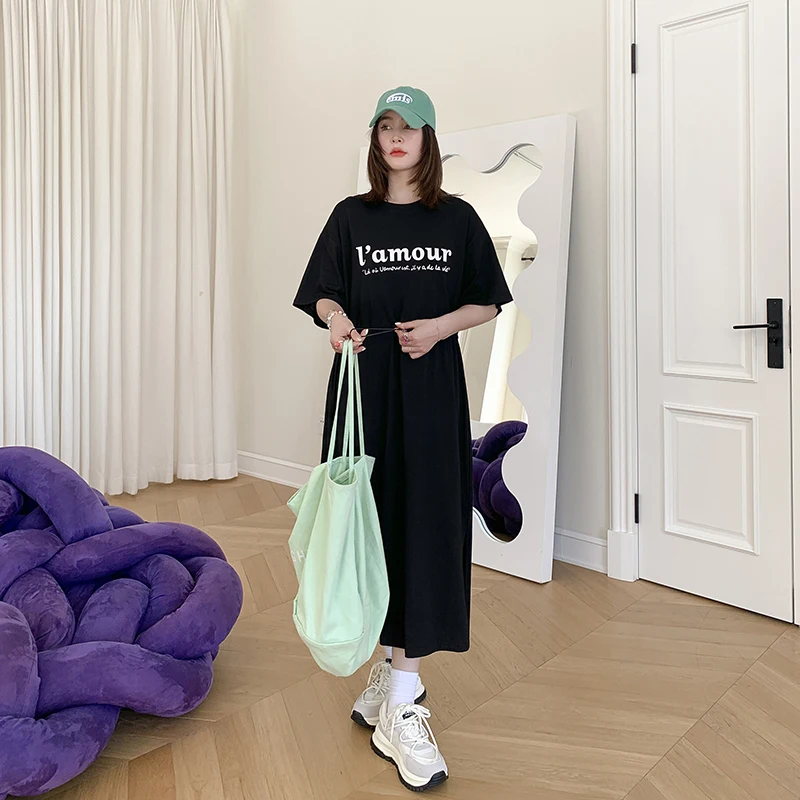 Женское длинное платье-рубашка с коротким рукавом, повседневное свободное черное платье-рубашка макси с буквенным принтом, одежда в Корейс...
Женское длинное платье-рубашка с коротким рукавом, повседневное свободное черное платье-рубашка макси с буквенным принтом, одежда в Корейс...