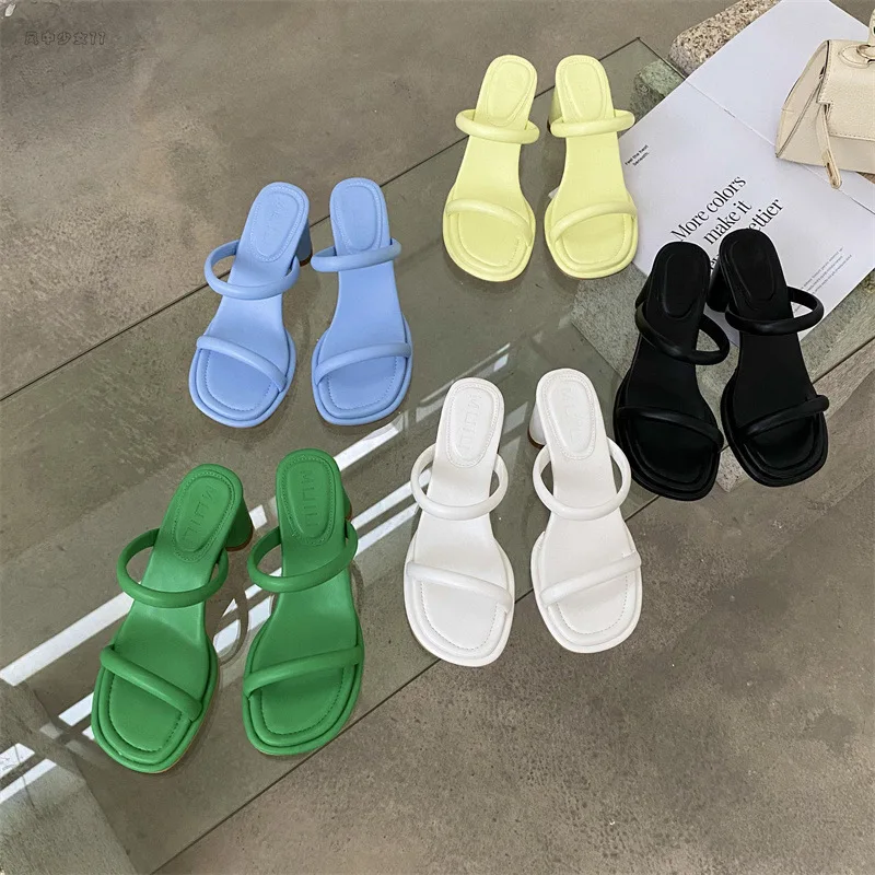 High Heel Women Slippers Fashion Narrow Band Slip On Shoes Gladiator Ladies Sexy Summer Outdoor Open Toe Slides Pumps
High Heel Women Slippers Fashion Narrow Band Slip On Shoes Gladiator Ladies Sexy Summer Outdoor Open Toe Slides Pumps