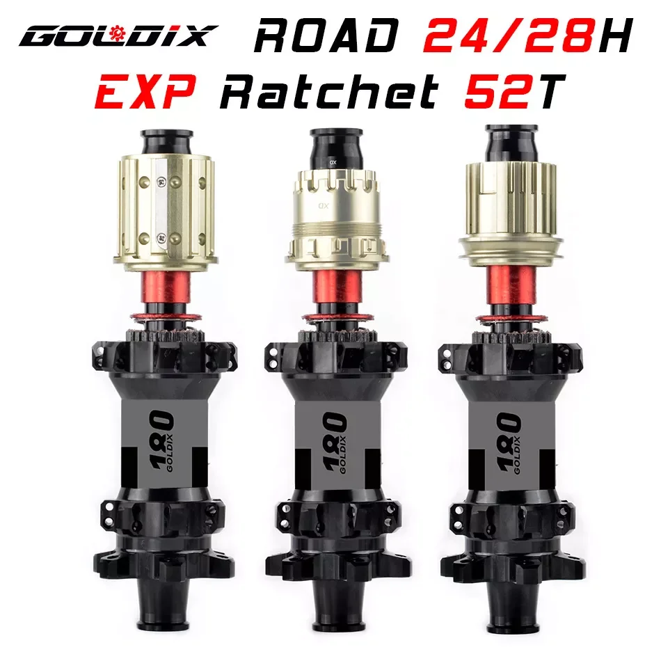 GOLDIX R180 6 Bolt thru axle 24/28 Hole Ratchet 52T Road Gravel Bike Compatible Part DT350240 for SHIMANO SRAM 10-12 Speed Hubs
GOLDIX R180 6 Bolt thru axle 24/28 Hole Ratchet 52T Road Gravel Bike Compatible Part DT350240 for SHIMANO SRAM 10-12 Speed Hubs