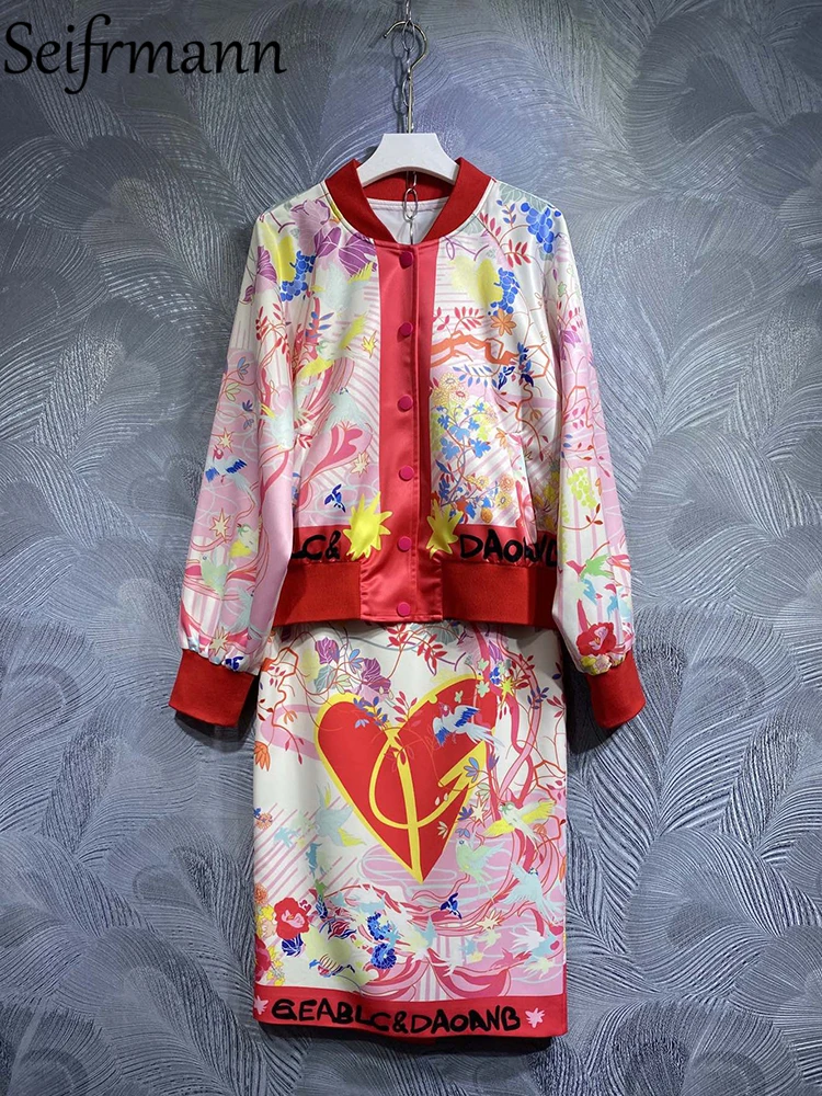 Seifrmann High Quality Summer Women Fashion Runway Skirts Sets Multicolor Print Pullovers Shirts + High Waist Pencil Midi Skirts
Seifrmann High Quality Summer Women Fashion Runway Skirts Sets Multicolor Print Pullovers Shirts + High Waist Pencil Midi Skirts