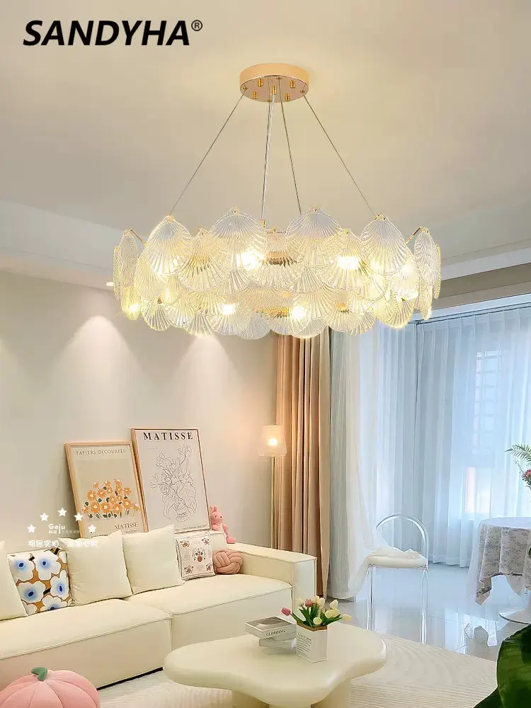 SANDYHA Modern Creative Shell Glass Chandelier New Household Decorative Light Bedroom Dining Living Hotel Apartment Pendent Lamp
SANDYHA Modern Creative Shell Glass Chandelier New Household Decorative Light Bedroom Dining Living Hotel Apartment Pendent Lamp