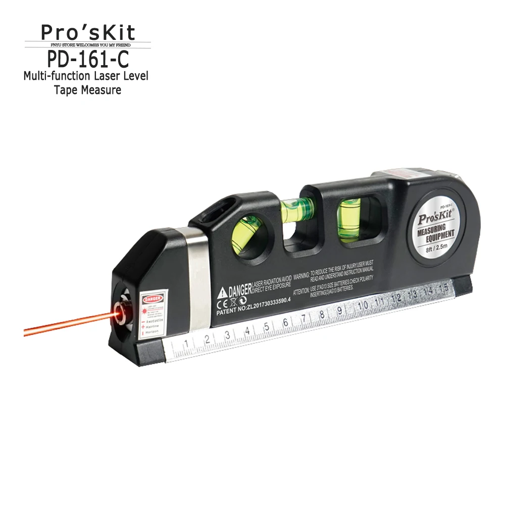

Лазерный уровень Pro'skit PD-161 Horizon инфракрасный детектор 2,5 м Рулетка измерения 15 см линейка вертикальный кросс горизонтальный измерительный и...