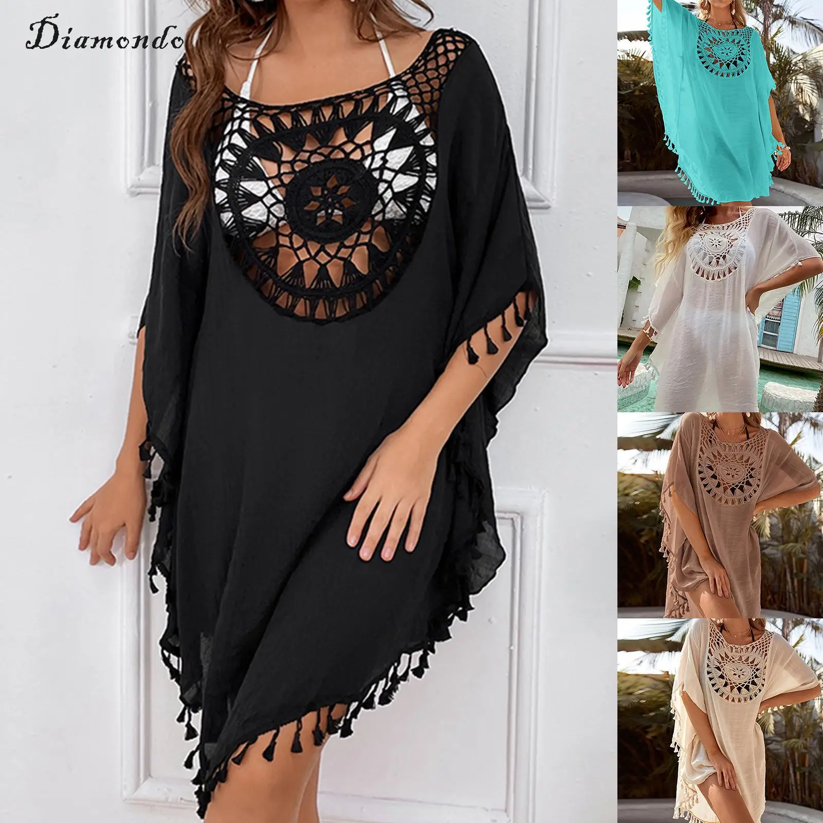 Cotton Knitted Tassel Bikini Crochet Dress Backless Loose Dress Bohemian Style Women Oversized Solid Color Beachwear Clothing
Cotton Knitted Tassel Bikini Crochet Dress Backless Loose Dress Bohemian Style Women Oversized Solid Color Beachwear Clothing