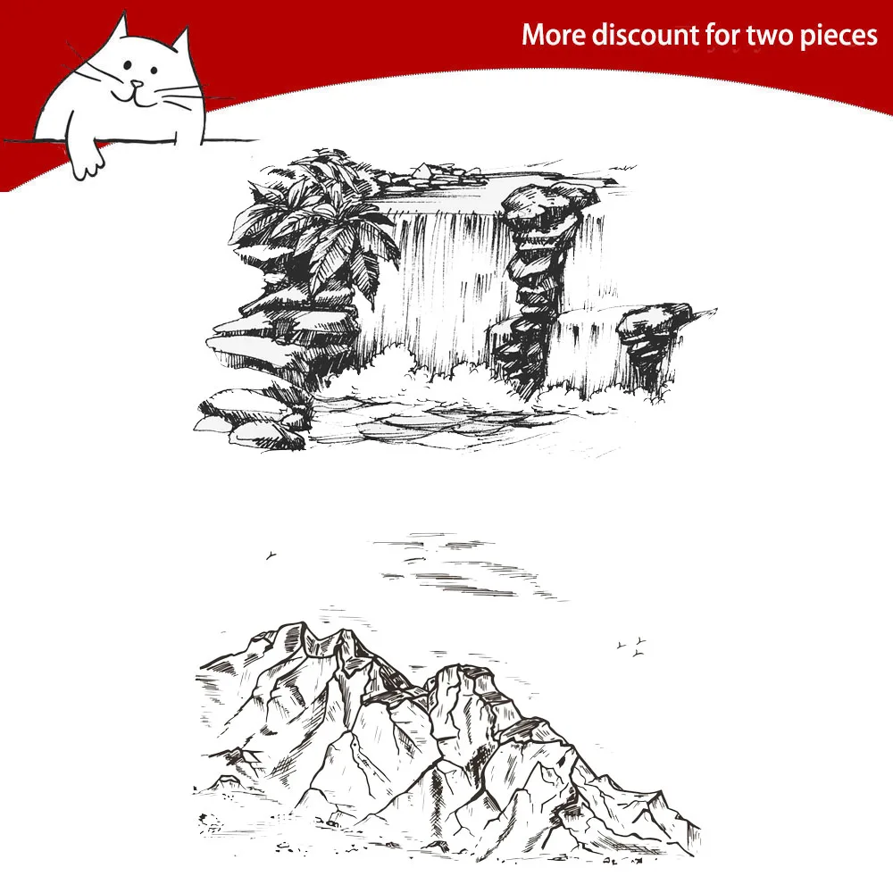 Mountain And Water Clear Stamps For Scrapbooking Card Making Photo Album Silicone Stamp DIY Decorative Crafts
Mountain And Water Clear Stamps For Scrapbooking Card Making Photo Album Silicone Stamp DIY Decorative Crafts