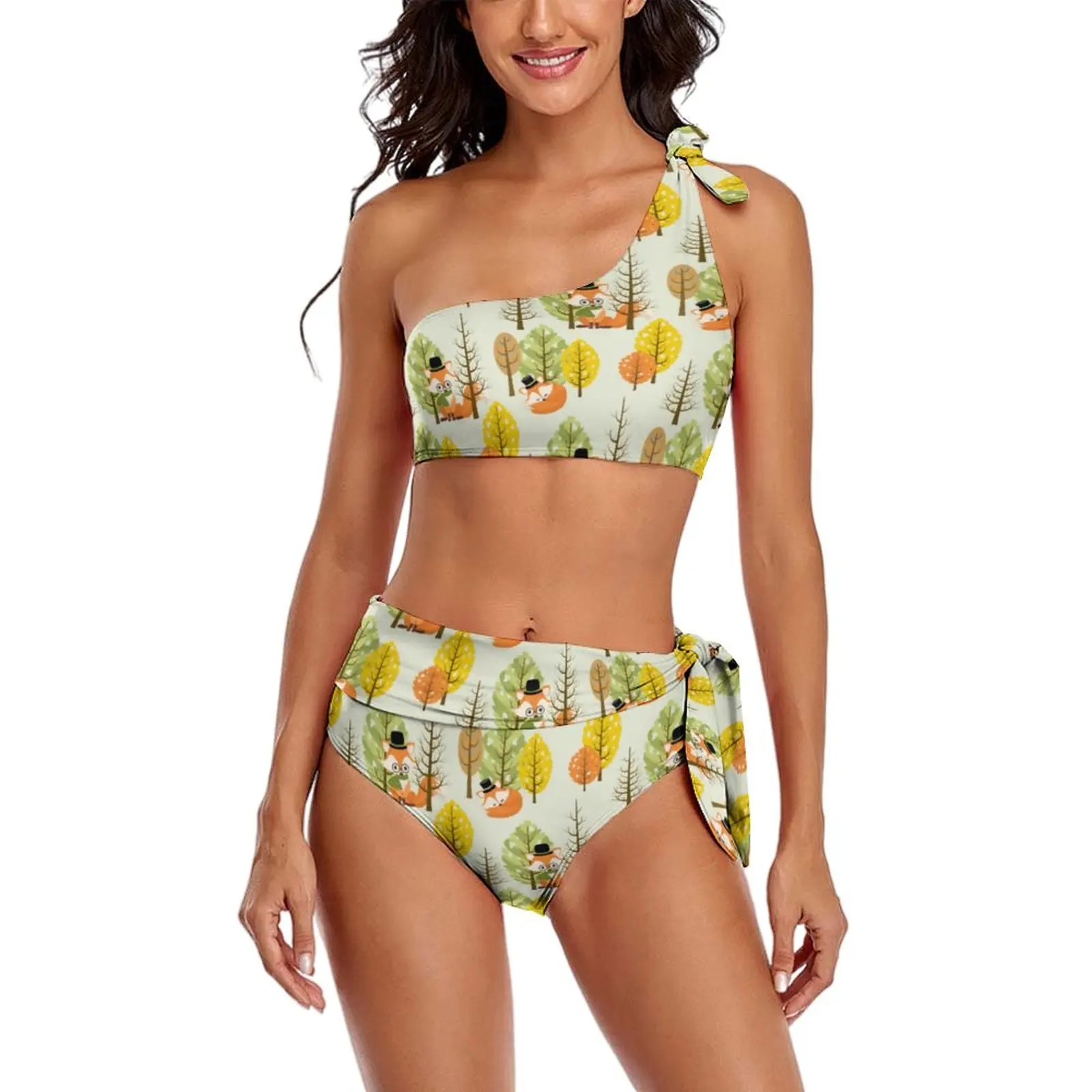 Sexy Forest Animals Bikinis Set Fox Autumn Trees Cute Bikini Swimsuit High Waist Swimwear Custom Feminine Bikinis Beach Outfits
Sexy Forest Animals Bikinis Set Fox Autumn Trees Cute Bikini Swimsuit High Waist Swimwear Custom Feminine Bikinis Beach Outfits