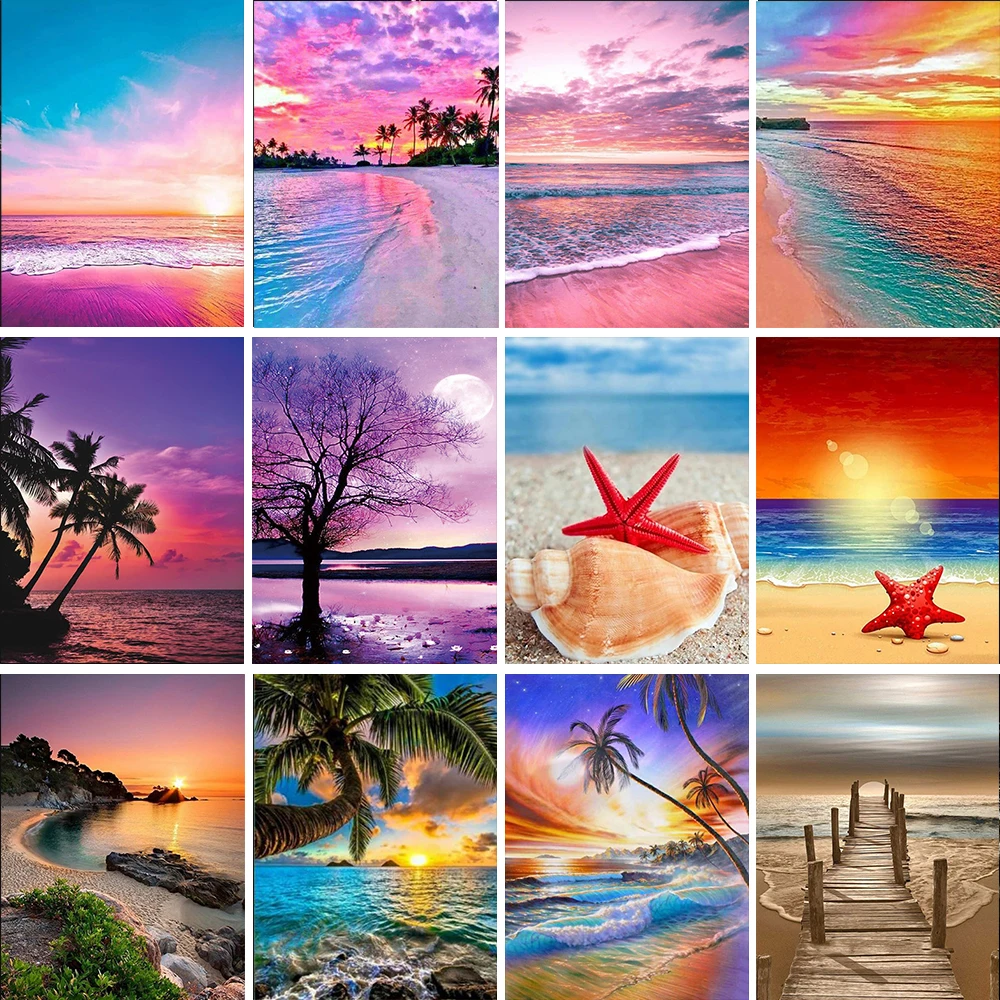 NEW 5D DIY Diamond Painting Landscape Full Round Drill Diamond Embroidery Seaside Cross Stitch Sunset Decoration Home
NEW 5D DIY Diamond Painting Landscape Full Round Drill Diamond Embroidery Seaside Cross Stitch Sunset Decoration Home