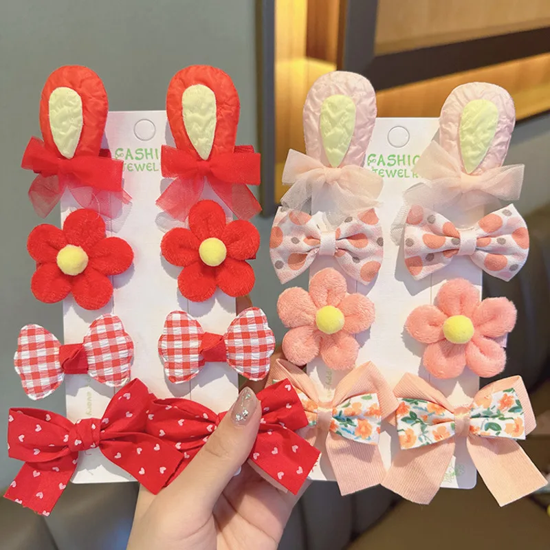 8PCS Set Cartoon Lace Cloth Rabbit Bunny Ear Flower Bow Hair Clips For Girl Kids Cute Kawaii Embroider Pink Hairpin Accessories
8PCS Set Cartoon Lace Cloth Rabbit Bunny Ear Flower Bow Hair Clips For Girl Kids Cute Kawaii Embroider Pink Hairpin Accessories