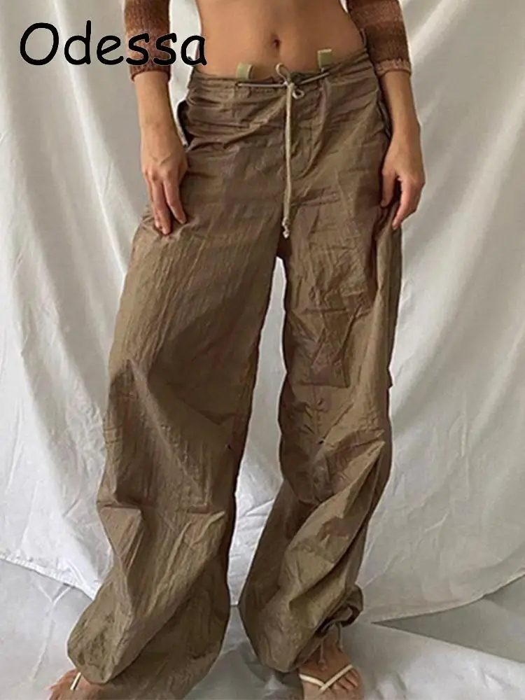 Odessa 90s Low Rise Wide Leg Cargo Pants Women Retro Drawstring Trouser Streetwear 2022 Hip Hop Style Baggy Adjustable Long Pant
Odessa 90s Low Rise Wide Leg Cargo Pants Women Retro Drawstring Trouser Streetwear 2022 Hip Hop Style Baggy Adjustable Long Pant