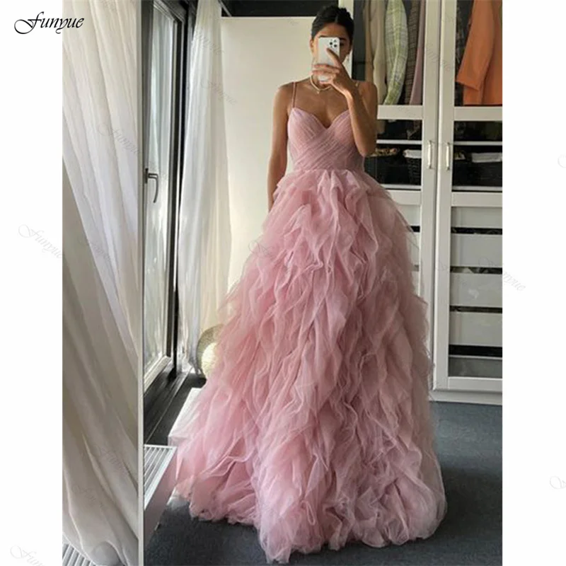 Pink Pastrol Backless Ball Gown Evening Party Dresses 2022 Floor-Length Sweetheart Spaghetti Strap Sleeveless Tulle Prom Gowns
Pink Pastrol Backless Ball Gown Evening Party Dresses 2022 Floor-Length Sweetheart Spaghetti Strap Sleeveless Tulle Prom Gowns
