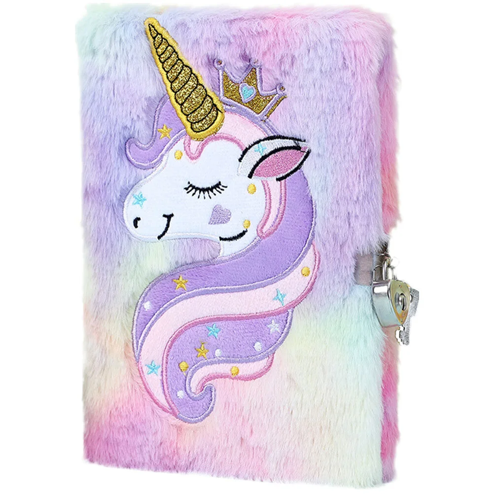 Animal Unicorns Pattern Diary Book Students Stationery Plush Notebook Decorative Girls Lock Key
Animal Unicorns Pattern Diary Book Students Stationery Plush Notebook Decorative Girls Lock Key