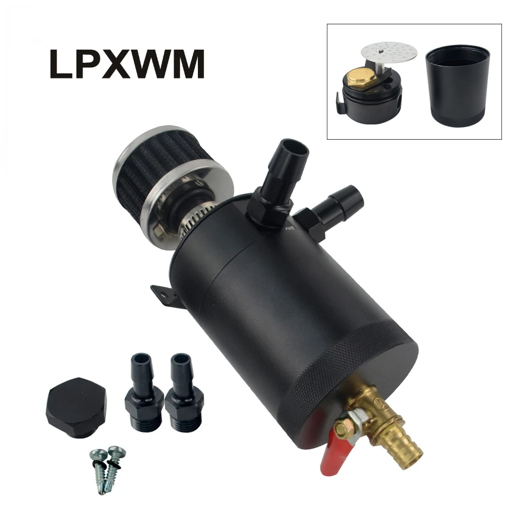 Oil Catch Can Tank 2 Port with Removable Valve Fuel Oil Separator Air Racing Universal Baffled TK92
Oil Catch Can Tank 2 Port with Removable Valve Fuel Oil Separator Air Racing Universal Baffled TK92