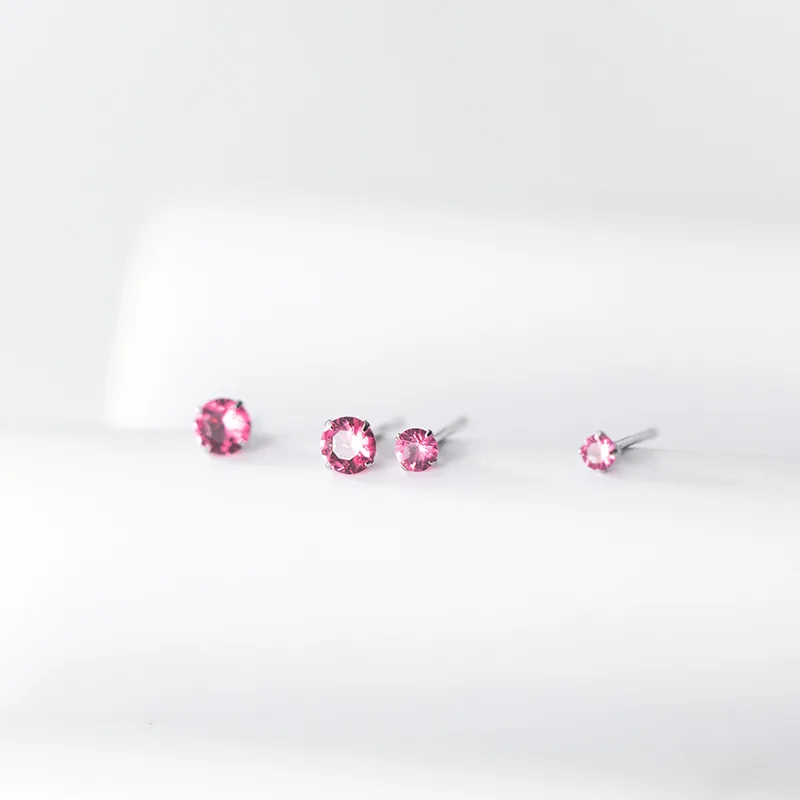 Hot Sale 925 Sterling Silver Pink Zircon Small Bead Stud Earrings Ear Buckle Earrings Romantic Party Women Fine Jewelry b289
Hot Sale 925 Sterling Silver Pink Zircon Small Bead Stud Earrings Ear Buckle Earrings Romantic Party Women Fine Jewelry b289