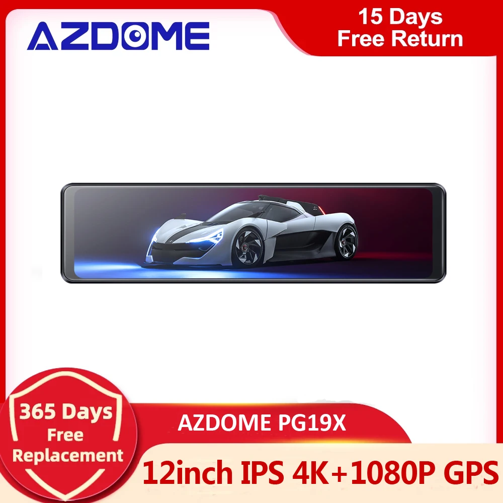 AZDOME PG19X Dash Cam 4K+1080P Dual Cam 12inch Touch Screen Car RearView Mirror Recording with GPS Parking Assistant
AZDOME PG19X Dash Cam 4K+1080P Dual Cam 12inch Touch Screen Car RearView Mirror Recording with GPS Parking Assistant