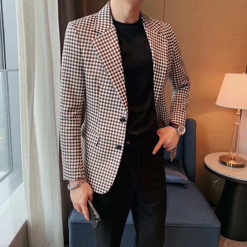 Luxury Mens Blazer Homme Americana Hombre Vintage Plaid British Design Prom Jacket Coat Man Suit Jacket Chaqueta Hombre 2022
Luxury Mens Blazer Homme Americana Hombre Vintage Plaid British Design Prom Jacket Coat Man Suit Jacket Chaqueta Hombre 2022