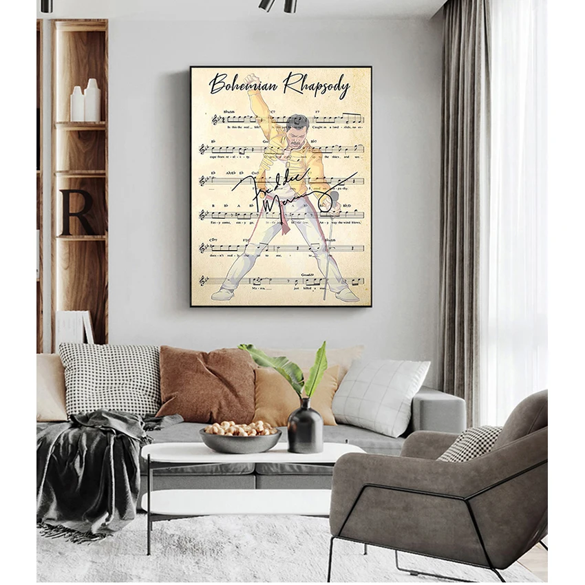 Bohemian Rhapsody Chord Lyrics Freddie Mercury Portrait Canvas Painting and Prints Wall Art for Room Home Decor Wall Decor
Bohemian Rhapsody Chord Lyrics Freddie Mercury Portrait Canvas Painting and Prints Wall Art for Room Home Decor Wall Decor