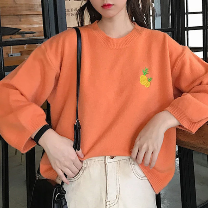 Women New Clothes Loose Winter Autumn Pullover 2021 Embroidery Candy Color Sweater Korean Style Female Sweet Sweaters Streetwear
Women New Clothes Loose Winter Autumn Pullover 2021 Embroidery Candy Color Sweater Korean Style Female Sweet Sweaters Streetwear