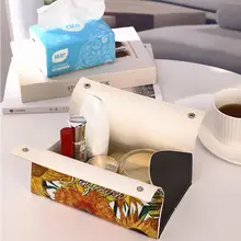Oil Painting Idyllic Paper Towel Box Car Creative Paper Paper Towel Holder Living Room Dining Table Storage Tissue Box