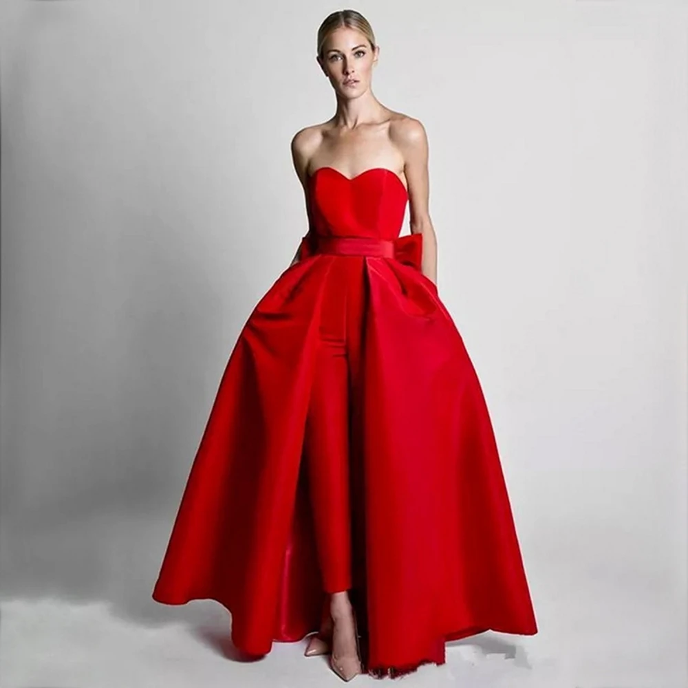 POMUSE Classy Long Red A-Line Sleeveless Elegant Prom Dresses Jumpsuit Sweetheart Evening Dresses robe de soirée de mariage
POMUSE Classy Long Red A-Line Sleeveless Elegant Prom Dresses Jumpsuit Sweetheart Evening Dresses robe de soirée de mariage