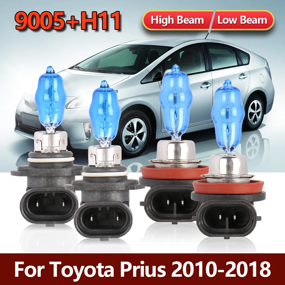 

Ксеноновые галогенные лампы для фар 4x HOD 9005 H11, фары дальнего и ближнего света, комплект передних автомобильных ламп для Toyota Prius 2010-2015-2018