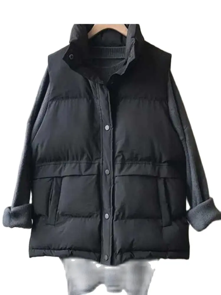 Women's Korean Style Solid Sleeveless Winter Keep Warm Winter Vest Coat Single Women Breasted Loose Thick Fashion Vest
Women's Korean Style Solid Sleeveless Winter Keep Warm Winter Vest Coat Single Women Breasted Loose Thick Fashion Vest