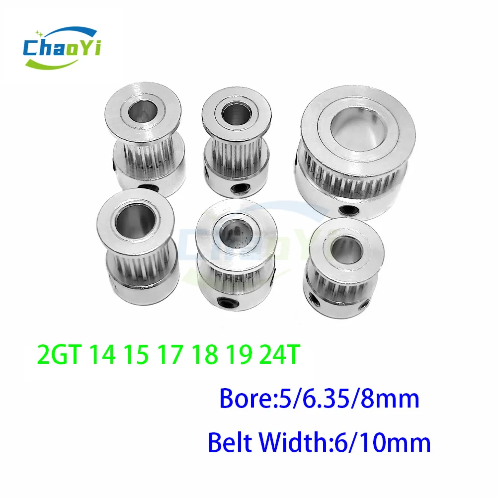 2GT 14 15 17 18 19 24Tooth Bore 5/6.35/8mm Timing Pulley Synchronous Wheel Is Suitable For 6/10mm Belt Wide 3D Printer Parts
2GT 14 15 17 18 19 24Tooth Bore 5/6.35/8mm Timing Pulley Synchronous Wheel Is Suitable For 6/10mm Belt Wide 3D Printer Parts