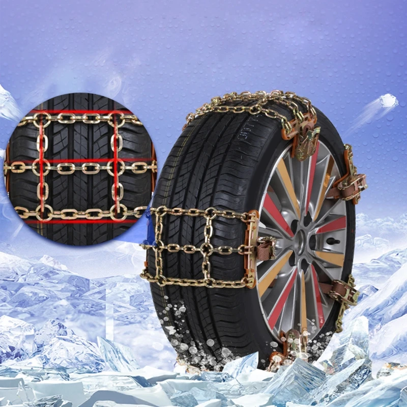 

Car Tire Snow Chains Outdoor Driving Safety Chains Rainy Sonw Days Mud Road Vehicle Anti-skid Chain Supplies