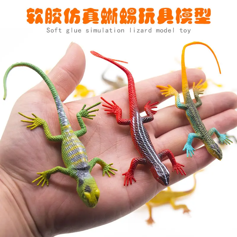 

2022 new 12PCS/SET soft glue simulation lizard model toy gecko chameleon children cognitive toys