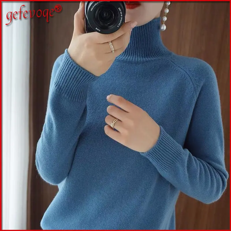 2022Autumn Winter Fashion Long Sleeve Turtleneck Women's Knitted Sweater Casual Slim Pullover Tops Warm Basic All-match Sweaters
2022Autumn Winter Fashion Long Sleeve Turtleneck Women's Knitted Sweater Casual Slim Pullover Tops Warm Basic All-match Sweaters