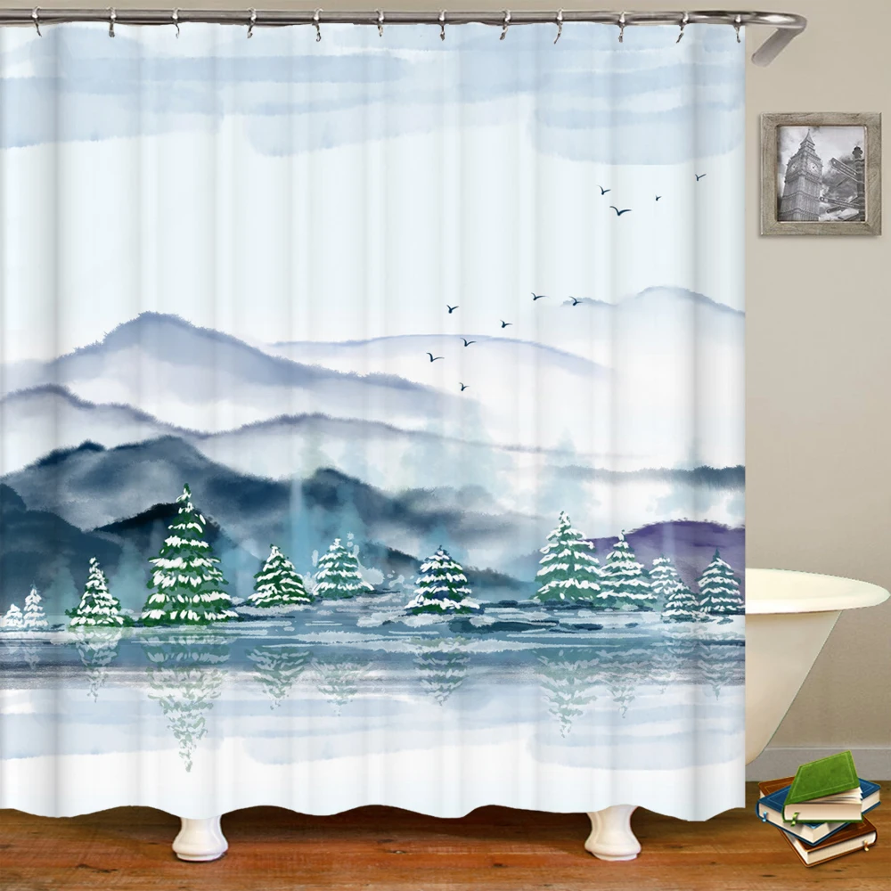 Nature Snow Scene Shower Curtain 3D Print Christmas Tree Fabric Waterproof Polyester Home Bath Screen Curtain Decoration Cortina
Nature Snow Scene Shower Curtain 3D Print Christmas Tree Fabric Waterproof Polyester Home Bath Screen Curtain Decoration Cortina