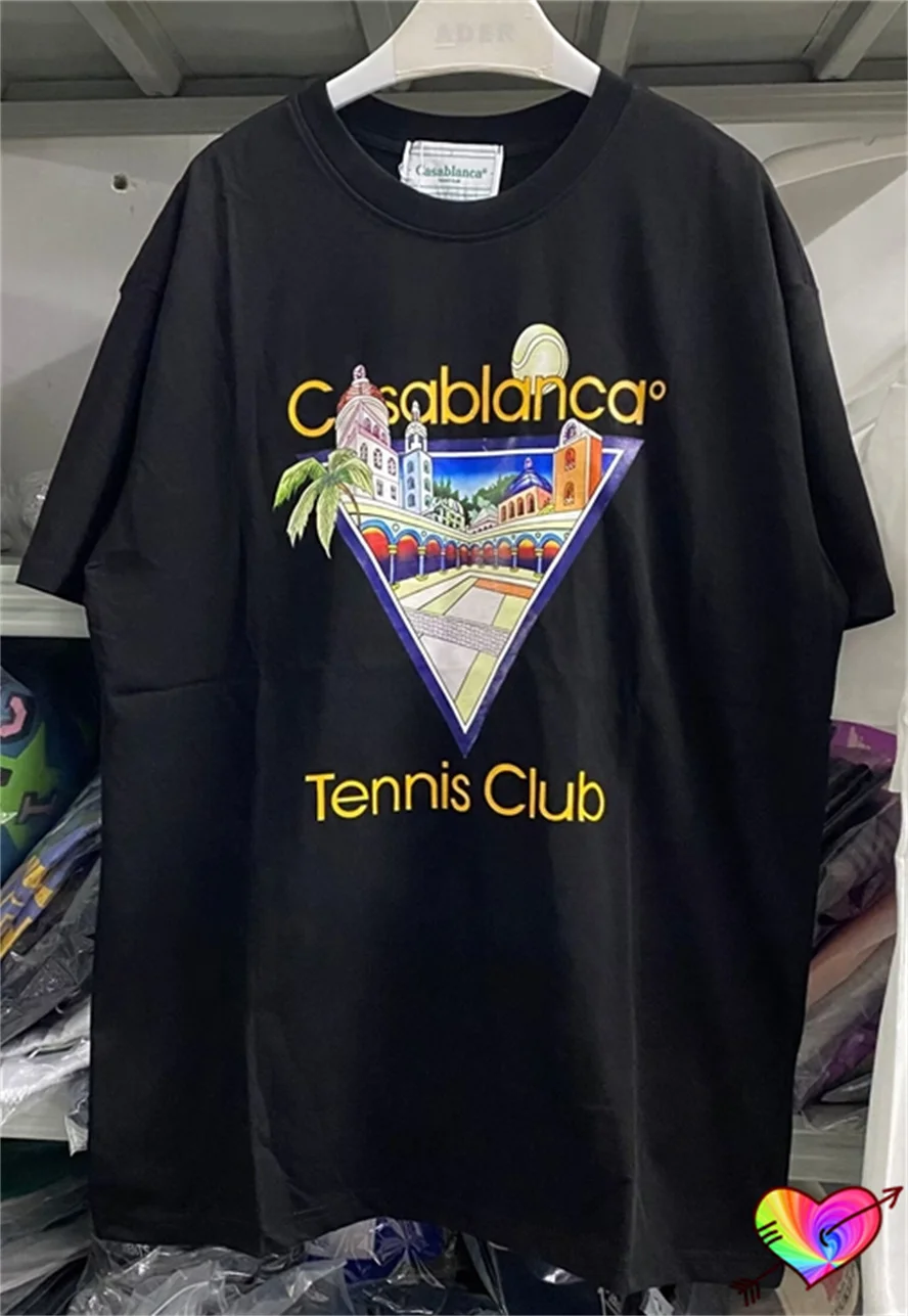 2023ss Black Casablanca Square Tee Men Women 1:1 Casablanca Tennis Club T shirt Casa Short Sleeve Crewneck Tops 
2023ss Black Casablanca Square Tee Men Women 1:1 Casablanca Tennis Club T shirt Casa Short Sleeve Crewneck Tops