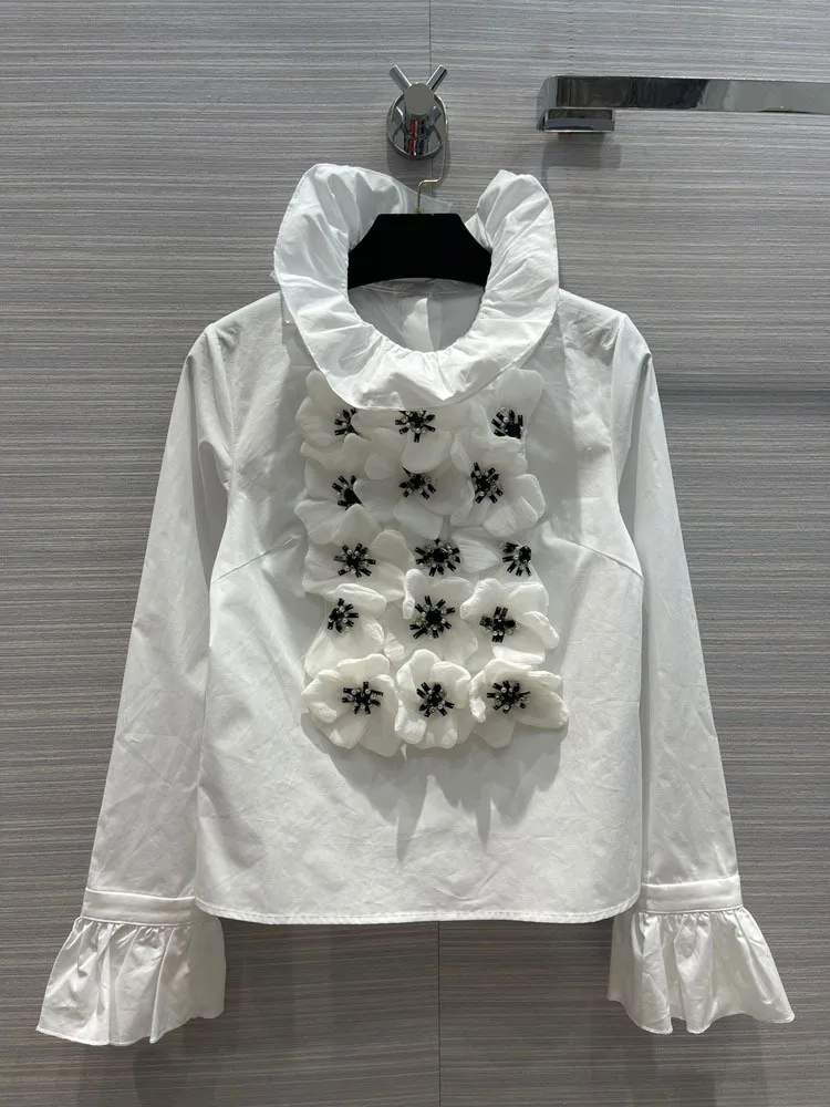 Ac33811 court lotus leaf lace shirt heavy industry three-dimensional flower nail bead long sleeve top spring and autumn women's
Ac33811 court lotus leaf lace shirt heavy industry three-dimensional flower nail bead long sleeve top spring and autumn women's