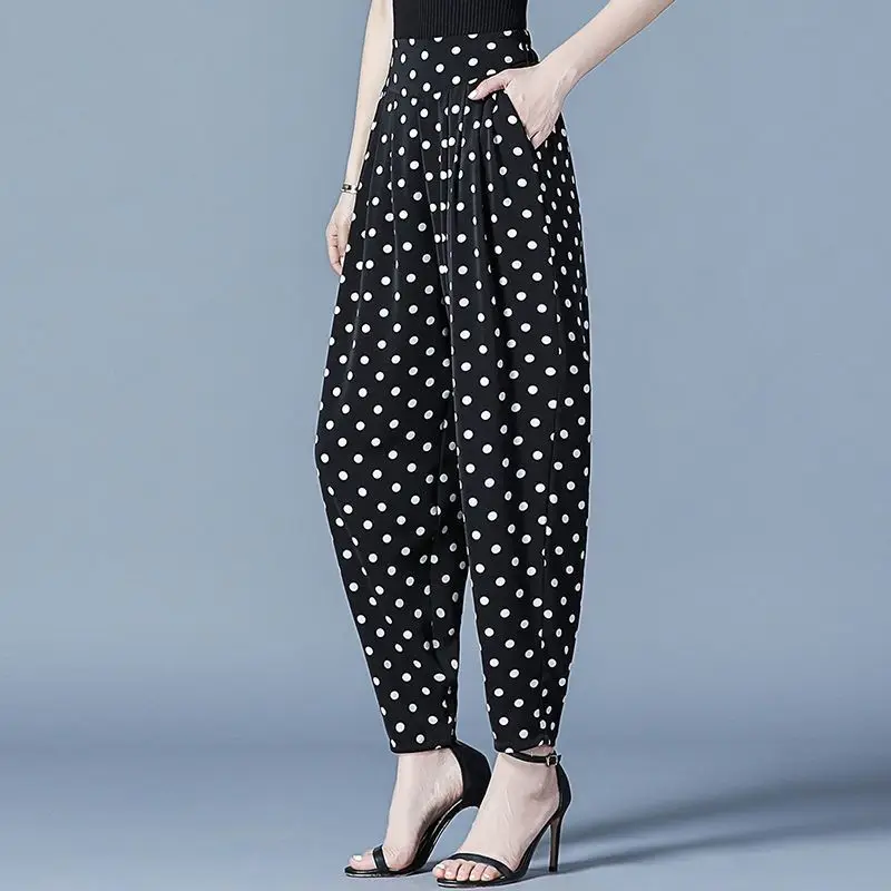 2023 Women Summer Baggy Pants Dot Print High Waist Wide Leg Trousers Spring Female Casual Long Pants Summer Loose Clothes Q21
2023 Women Summer Baggy Pants Dot Print High Waist Wide Leg Trousers Spring Female Casual Long Pants Summer Loose Clothes Q21