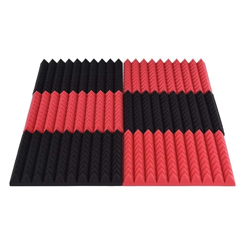 Самоклеящиеся звукостойкие пенопластовые панели, 2x12x12 дюймов, пирамидальный дизайн, акустическая пена, для дома и студии, черные + красные, 12 упаковок
Самоклеящиеся звукостойкие пенопластовые панели, 2x12x12 дюймов, пирамидальный дизайн, акустическая пена, для дома и студии, черные + красные, 12 упаковок