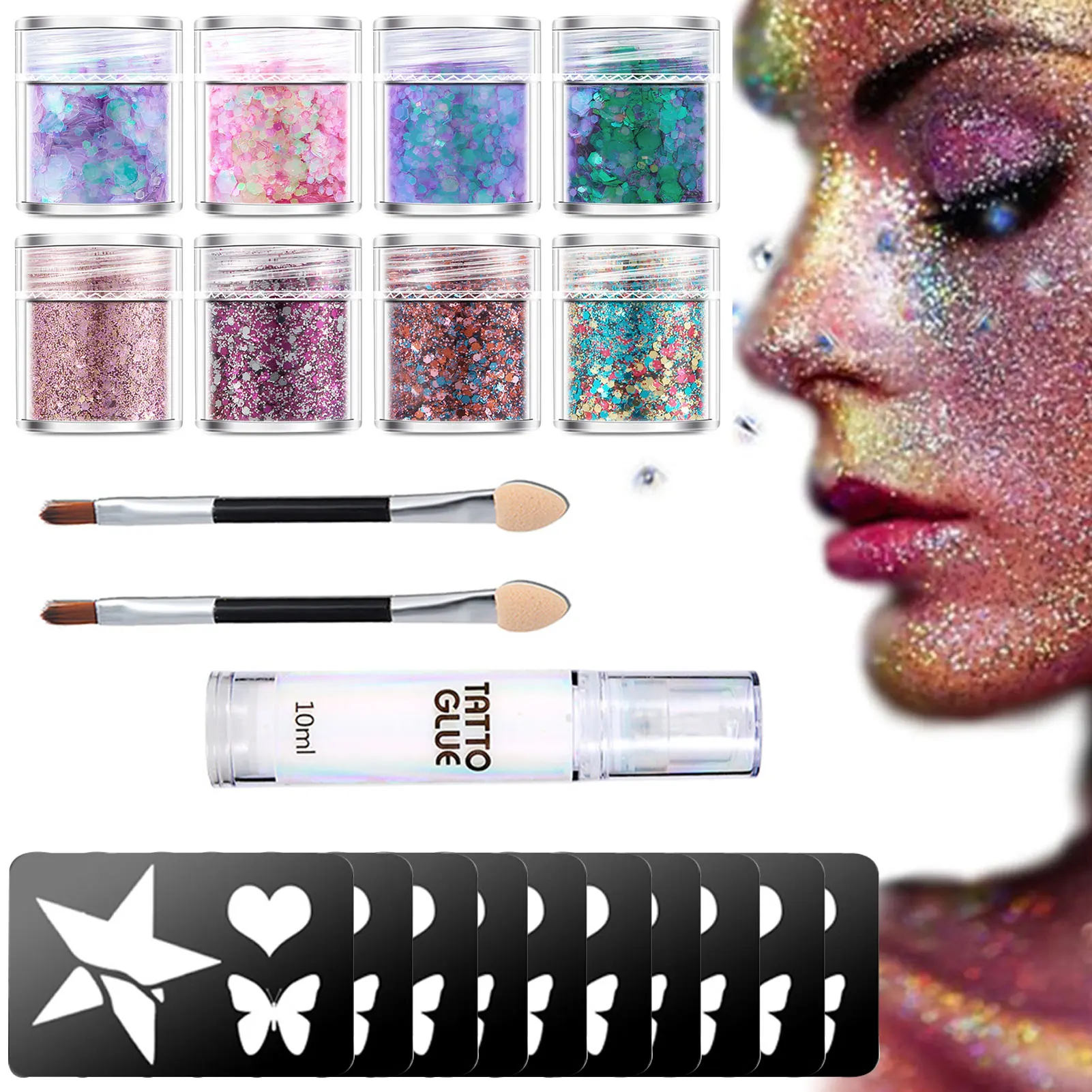 Temporary Glitter Tattoos Kit For Kids Body Art Tattoo Body Glitter Tattoos For Kids Festival Party With 2 Brushes And 1 Glue
Temporary Glitter Tattoos Kit For Kids Body Art Tattoo Body Glitter Tattoos For Kids Festival Party With 2 Brushes And 1 Glue