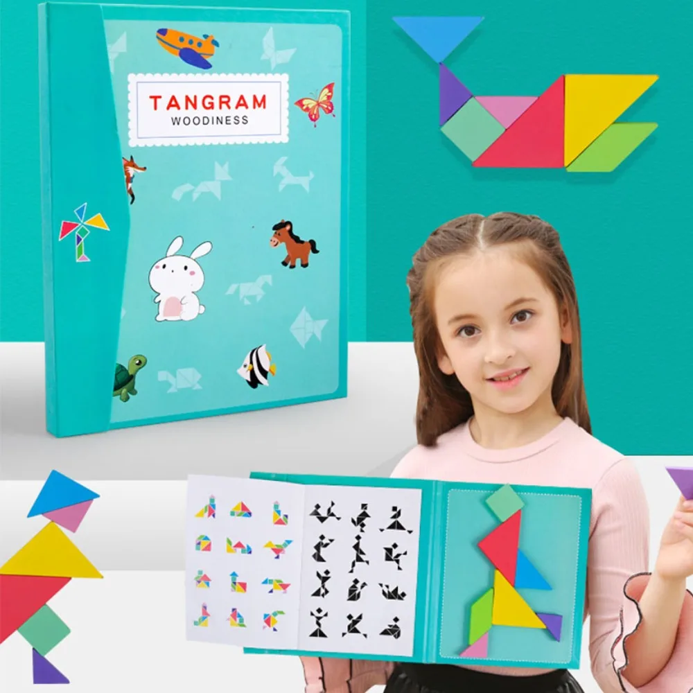 

3D пазл, обучающая игрушка Tangram, Высококачественная Магнитная Математическая головоломка, игра для детей, головоломки, настольные игры, Геометрическая головоломка