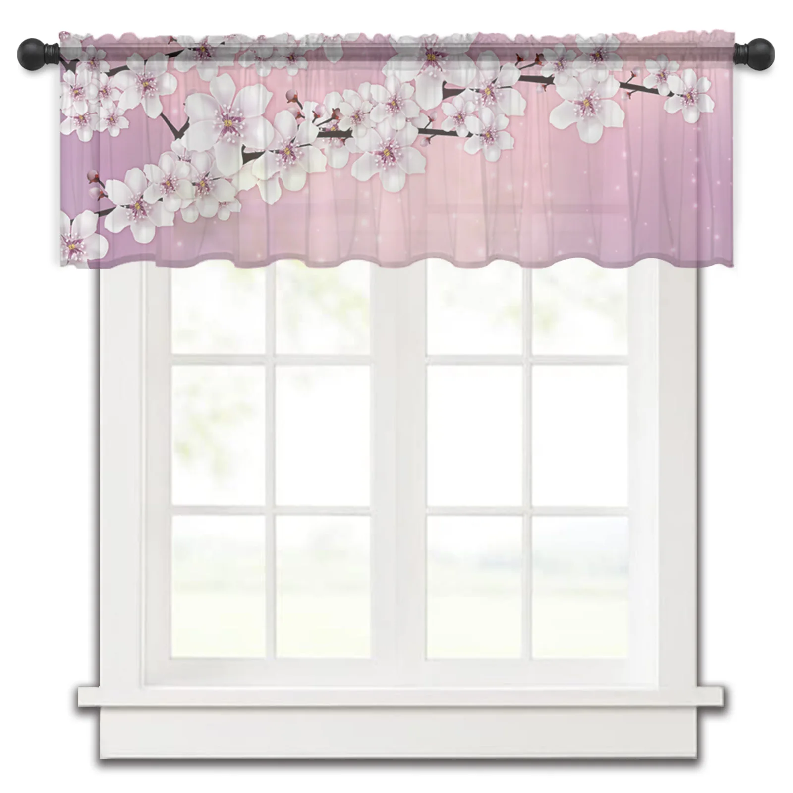 Spring Cherry Blossom Dream Gradient Kitchen Small Curtain Tulle Sheer Short Curtain Bedroom Living Room Home Decor Voile Drapes
Spring Cherry Blossom Dream Gradient Kitchen Small Curtain Tulle Sheer Short Curtain Bedroom Living Room Home Decor Voile Drapes
