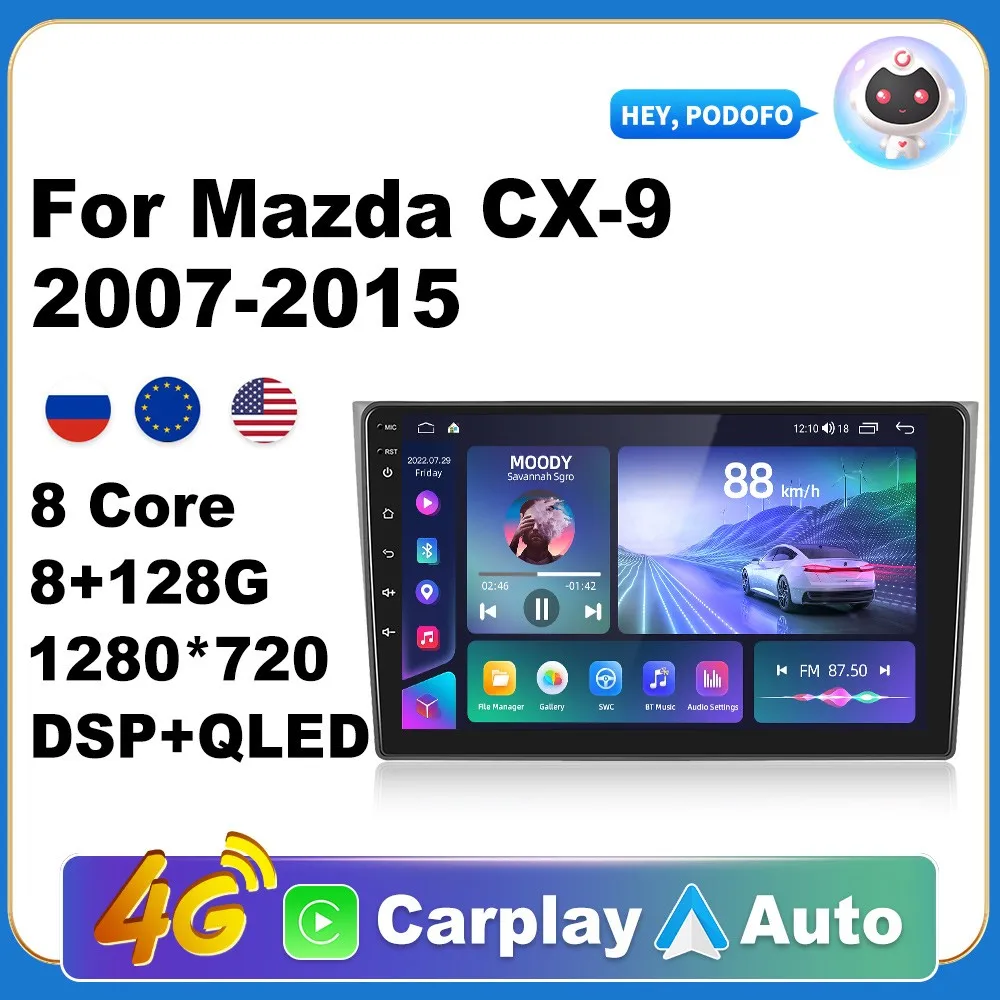 AutoRadio 2Din Android Radio Carplay For Mazda CX-9 2007-2015 AI Voice 4G GPS Car Multimedia Video Player Stereo 2din 
AutoRadio 2Din Android Radio Carplay For Mazda CX-9 2007-2015 AI Voice 4G GPS Car Multimedia Video Player Stereo 2din
