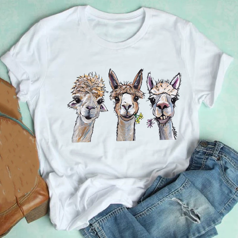 Antelope Llame Print Tshirt Women Short Sleeve Cartoon Animal Sweet Kawaii Panda Casual Clothes Tshirt Female Tee Top T-Shirt
Antelope Llame Print Tshirt Women Short Sleeve Cartoon Animal Sweet Kawaii Panda Casual Clothes Tshirt Female Tee Top T-Shirt