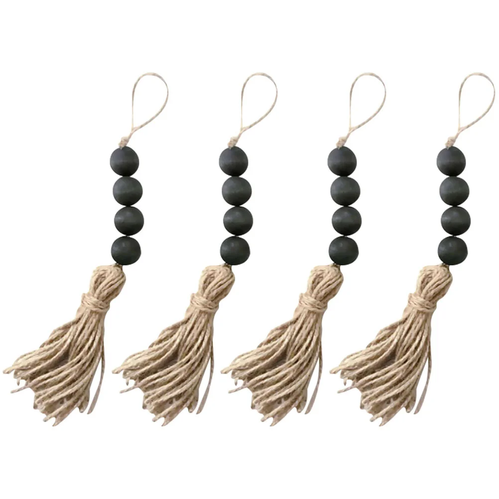 4pcs Wood Beads Garland with Jute Tassels Farmhouse Wooden Beads Decor Rustic Prayer Beads Big Wall Hanging Ornamnent Black
4pcs Wood Beads Garland with Jute Tassels Farmhouse Wooden Beads Decor Rustic Prayer Beads Big Wall Hanging Ornamnent Black