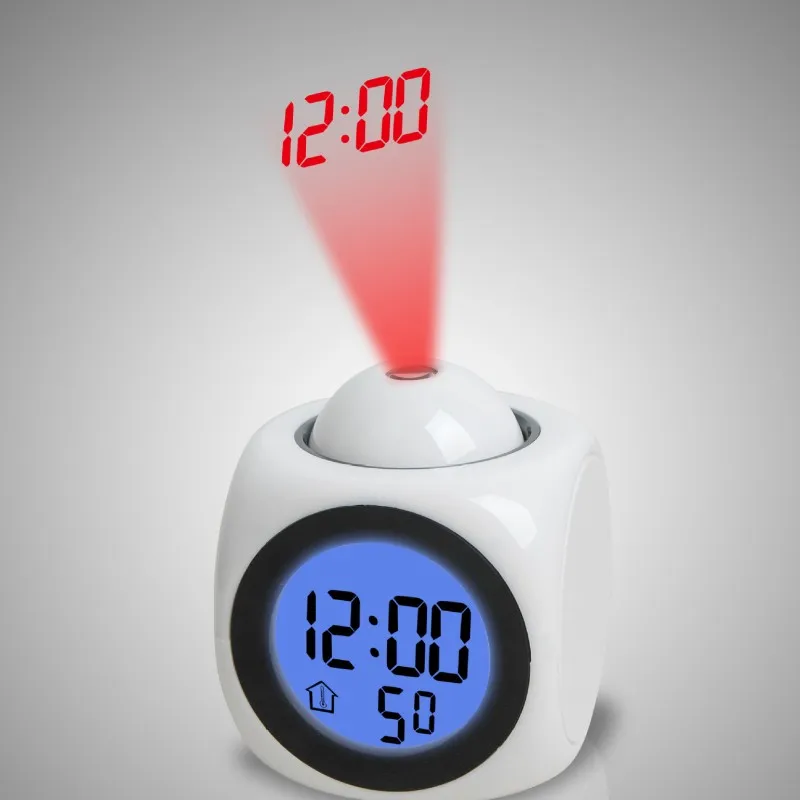 

Digital Alarm Clock LCD Creative Projector LED Digital Projection TimeWeather Date Display Calendar USB Charger Clocks Timer