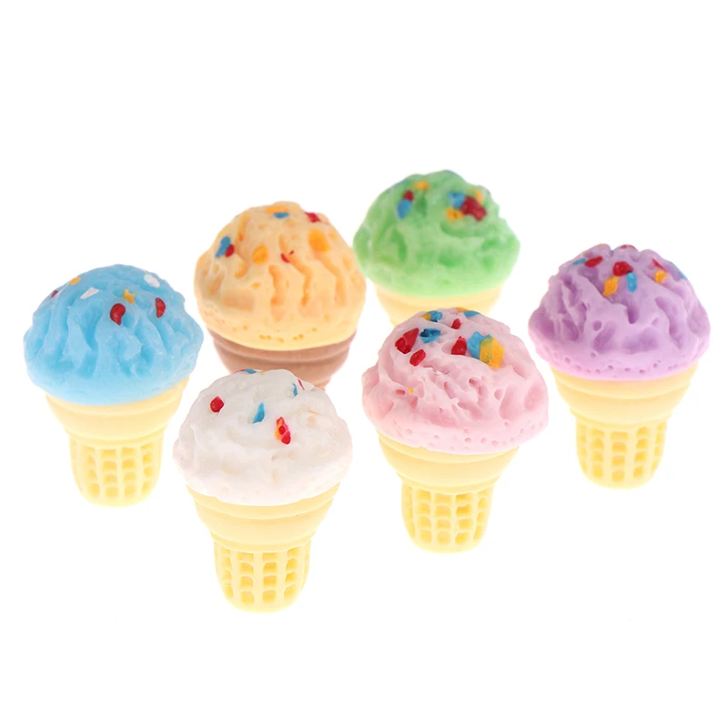 

1pcs Mini Dollhouse Miniature 3D Cone Ice Cream Cake Cream Model Food Sweet Snacks Pretend Play Toys Doll House Ice Cream