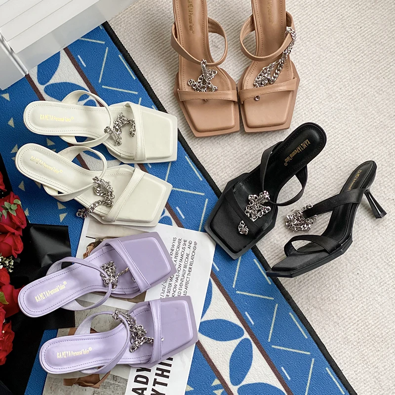 Women Pumps New Ladies High Heels Summer Gladiator Sandals 2022 Fashion Metal Chain Decoration Female Shoes For Women Slides
Women Pumps New Ladies High Heels Summer Gladiator Sandals 2022 Fashion Metal Chain Decoration Female Shoes For Women Slides