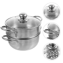 Soup Stockpot Stock Steamer Pots Induction Cooker Cooking Vegetable Seafood Kitchen Steam Cookware Steel Stainless Steaming Pot