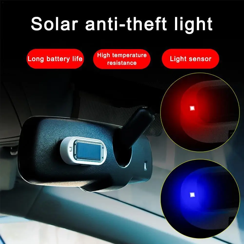 

Car Alarm LED Light Solar Red Blue USB Fake Security Systems Anti-Theft Caution Lamp LED Flashlight Indicator Strobe Light