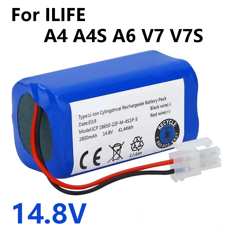 

Новинка 14.8V680 0/9800/12800 мАч литиевая батарея для ILIFE A4 A4s V7 A6 V7s Plus робот-пылесоса ILife 4S1P с реальной емкостью
