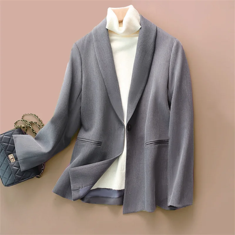 Women 14% Wool Blazer Office Lady Single Button Two Pocket Jacket Spring Autumn 2022 Fashion Women Clothing Blazer Fiesta Mujer
Women 14% Wool Blazer Office Lady Single Button Two Pocket Jacket Spring Autumn 2022 Fashion Women Clothing Blazer Fiesta Mujer