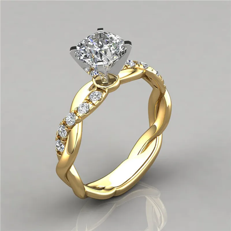 Luxury Shiny Square Zircon Ring for women Gold Silver Color Classic Simple Twisted Ring Party Wedding Birthday Jewelry Gifts
Luxury Shiny Square Zircon Ring for women Gold Silver Color Classic Simple Twisted Ring Party Wedding Birthday Jewelry Gifts