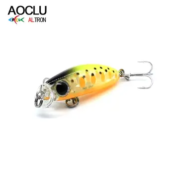AOCLU Mini Floating Minnow 35mm 2.1g Hard Bait Artificial Lure Small Short Bib Shallow Diver 3D Big Eyes Beach Rock Cast Fishing